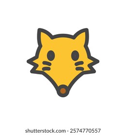 Single color animal icon fox