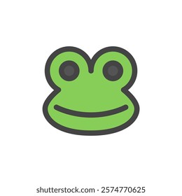 Single color animal icon frog