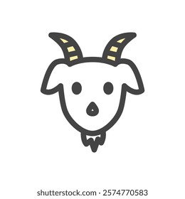 Single color animal icon goat