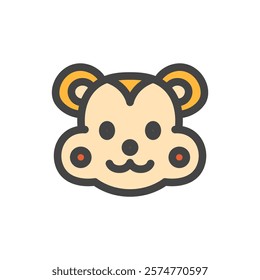 Single color animal icon hamster