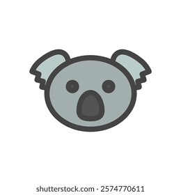 Single color animal icon koala