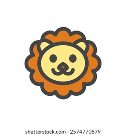 Single color animal icon lion