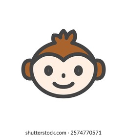 Single color animal icon monkey