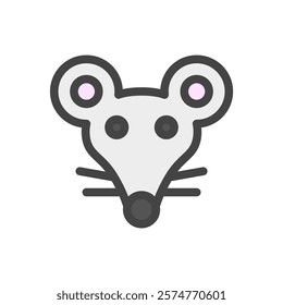 Single color animal icon mouse