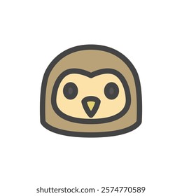 Single color animal icon owl