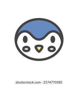 Single color animal icon penguin