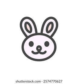 Single color animal icon rabbit