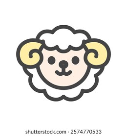 Single color animal icon sheep