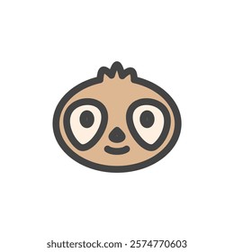 Single color animal icon sloth