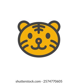 Single color animal icon tiger