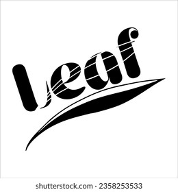 single color black Leaf eco organic Logo design vector template