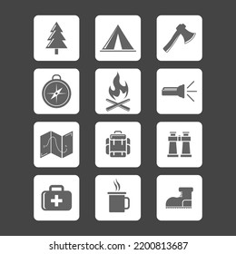 Single color of camp icon. Set of modern icon element template illustration. Flat color icon. Futuristic icon for web, computer, technology. Vector eps 10