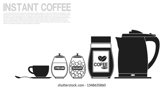 Single color icon of instant coffee ingredient