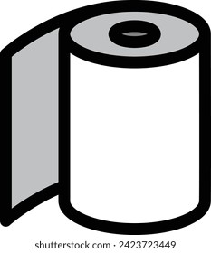 Icono de un solo color de los elementos necesarios para la prevención de desastres: Papel higiénico