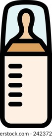 Single color icon of items necessary for disaster prevention: Baby bottle