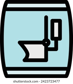 Icono de un solo color de los elementos necesarios para la prevención de desastres: inodoro portátil