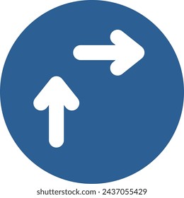 Single color illustration of mini sign: Right turn method for general motorized bicycles (two steps)