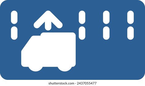 Single color illustration of a mini sign, traffic classification for a specific type of vehicle