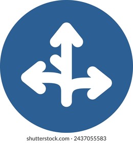 Single color illustration of mini sign: Prohibited to proceed in any direction other than specified