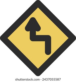 Single color illustration of mini sign with dorsal refraction