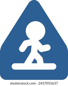 Single color illustration of mini sign crosswalk