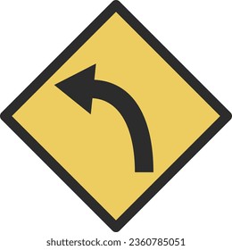 Single color illustration of a simple sign with bends