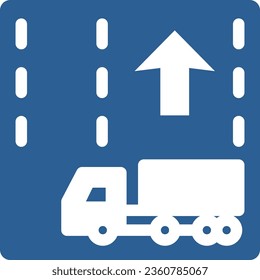 Single color illustration of a simple sign: Highway traffic classification for towing vehicles on national highways