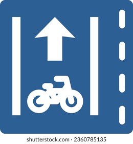 Single color illustration of a simple sign - Ordinary bicycle lane