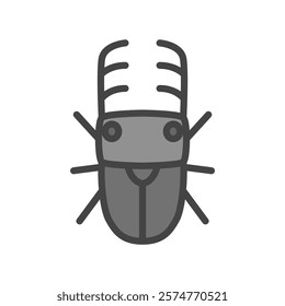 Single color mini insect icon stag beetle