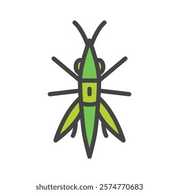 Single color mini insect icon: Scarlet grasshopper