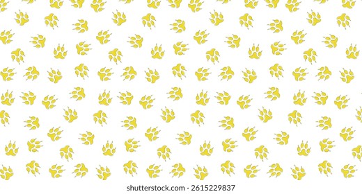 single color scatter seamless pattern with wolf footprints for wrapping, textile, wallpaper and other. animal footprints background