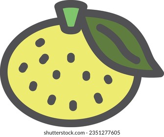 Single color simple fruit icon Yuzu