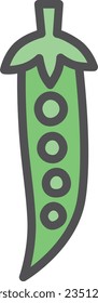 Single color simple vegetable icon, peas