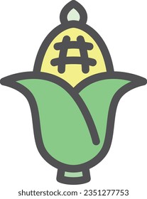 Single color simple vegetable icon Corn