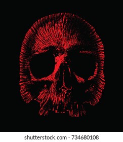 single color vector skull.t shirt suitable for printing