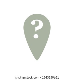 Single colored question location vector icon. Place symbol. GPS pictogram, flat vector sign isolated on white background. Simple vector illustration for graphic and web design.