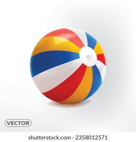 Single Colorful Inflatable PVC beach ball isolate. Vector EPS