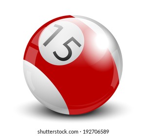 Single colorful pool ball on a white background