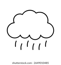 A single, colorful rain cloud icon perfect for summer vacation themes, websites, or app designs. Clean and simple design.