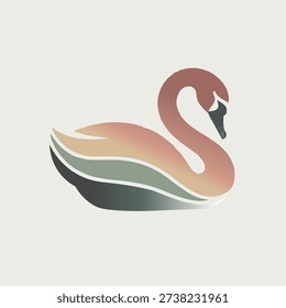 Single colorful swan vector design 