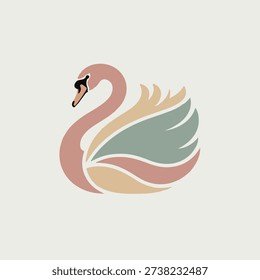 Single colorful swan vector design 