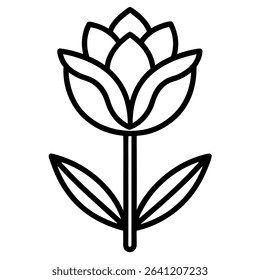 A single, colorful tulip icon, perfect for spring themes, floral designs, or Dutch-inspired projects.