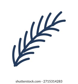 Único ramo de coníferas, abeto isolado em transparente. Ilustração de vetor de arte desenhada à mão. Feriado tradicional, Natal, Ano Novo, elemento de design sazonal, clip-art