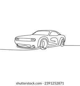 Single Continous Black Lineart Automotive