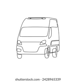 Una sola línea continua de coche de ambulancia