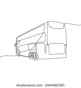 Una sola línea continua de un autobús
