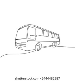 Single continous line art of a bus