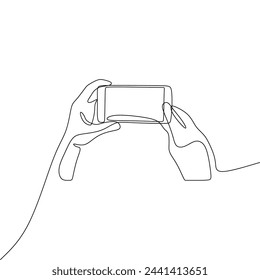 Una sola línea continua de teléfono de mano