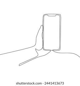 Einzelne durchgehende Linie Kunst des Handhalters Telefon
