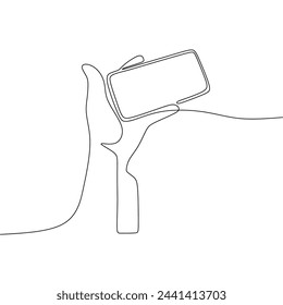 Einzelne durchgehende Linie Kunst des Handhalters Telefon